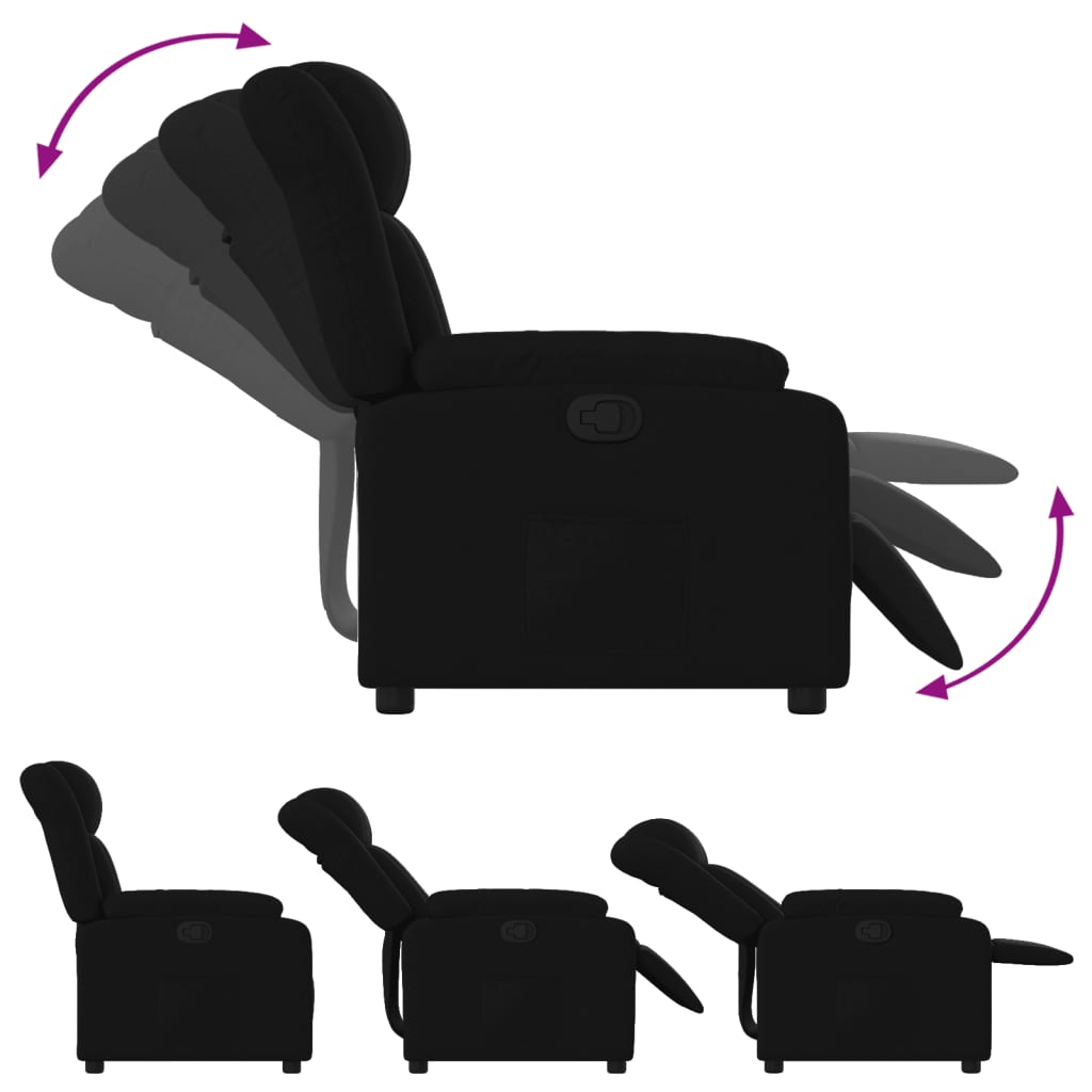 Fauteuil de relaxation tissu noir