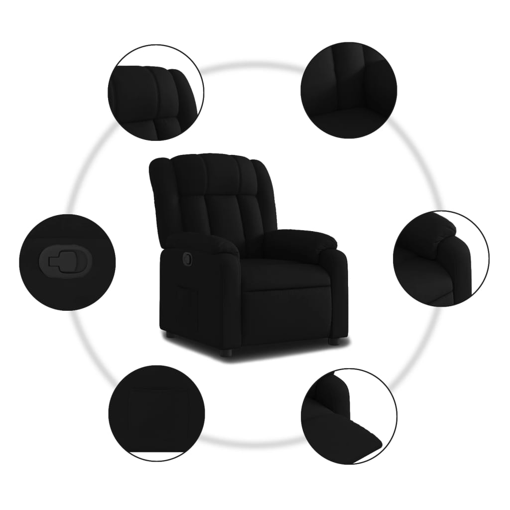 Fauteuil de relaxation tissu noir