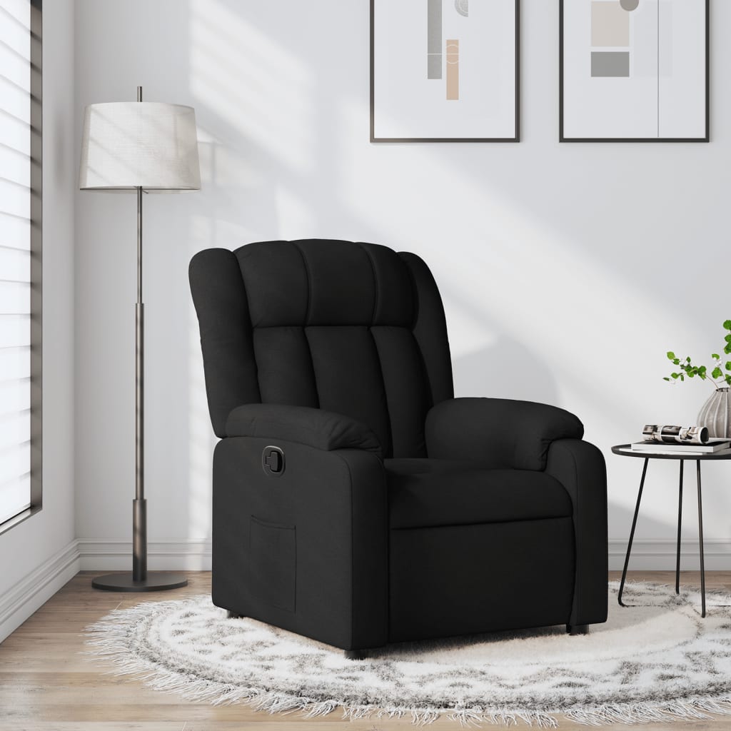 Fauteuil de relaxation tissu noir