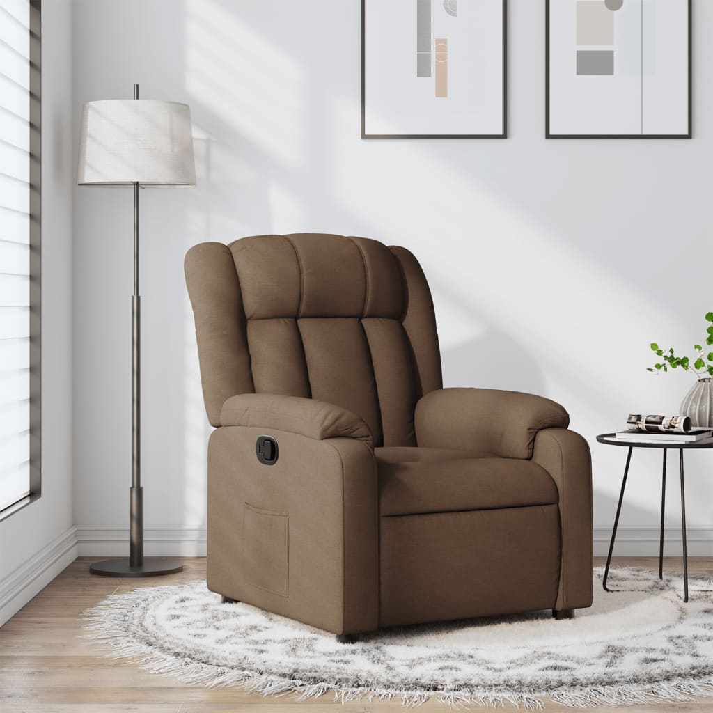 Fauteuil de relaxation tissu marron