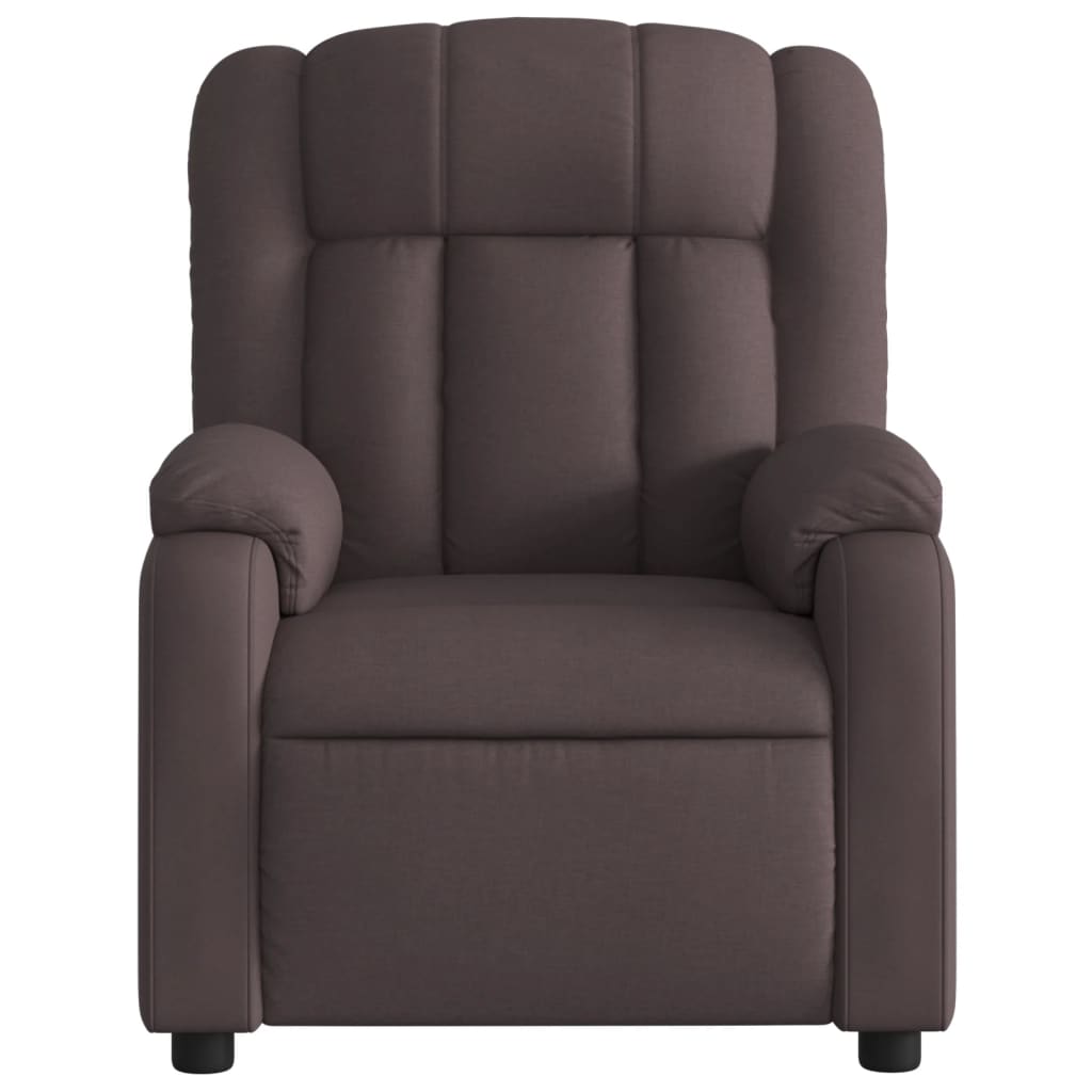 Fauteuil de relaxation tissu marron foncé