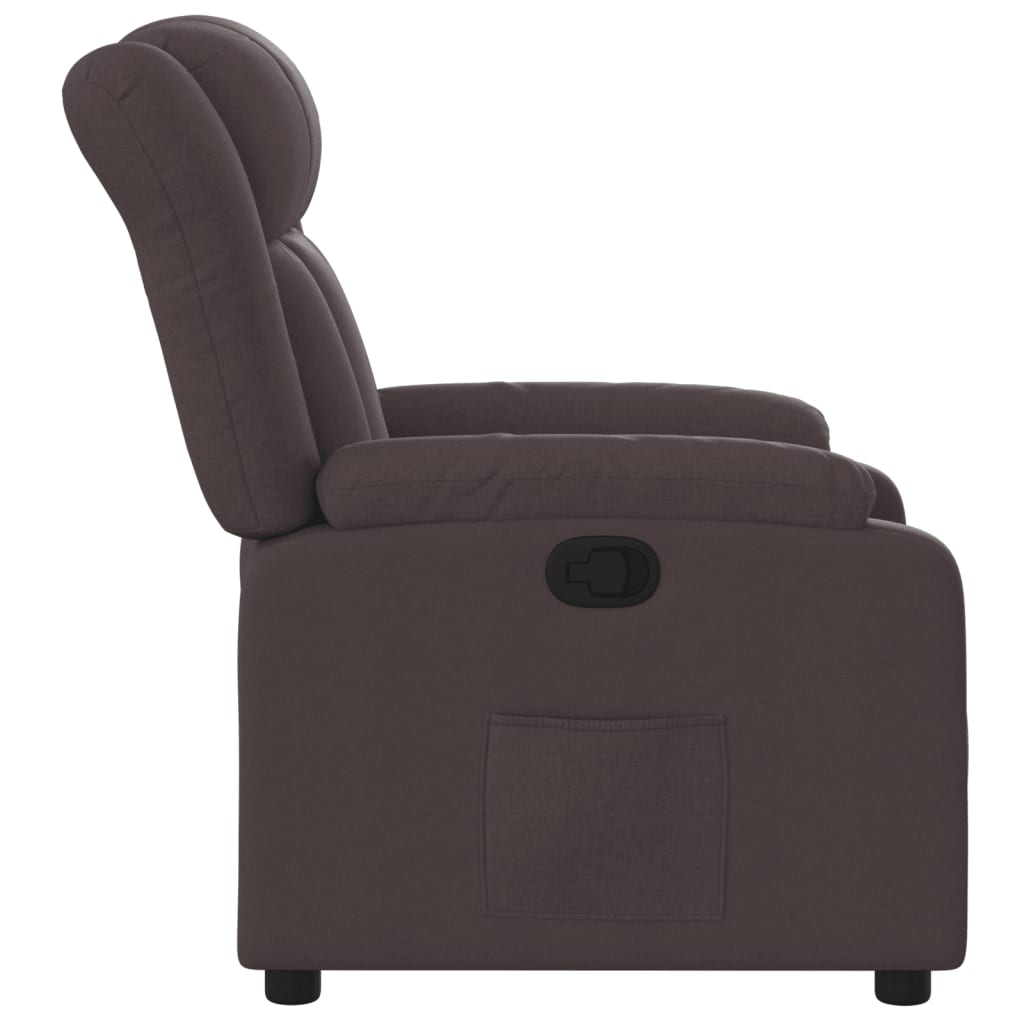 Fauteuil de relaxation tissu marron foncé