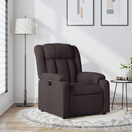 Fauteuil de relaxation tissu marron foncé