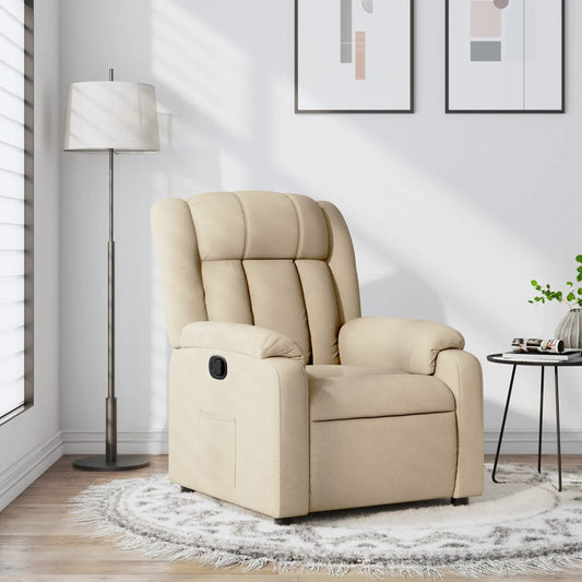 Fauteuil de relaxation tissu crème