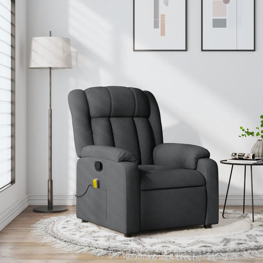 Fauteuil de massage tissu gris foncé