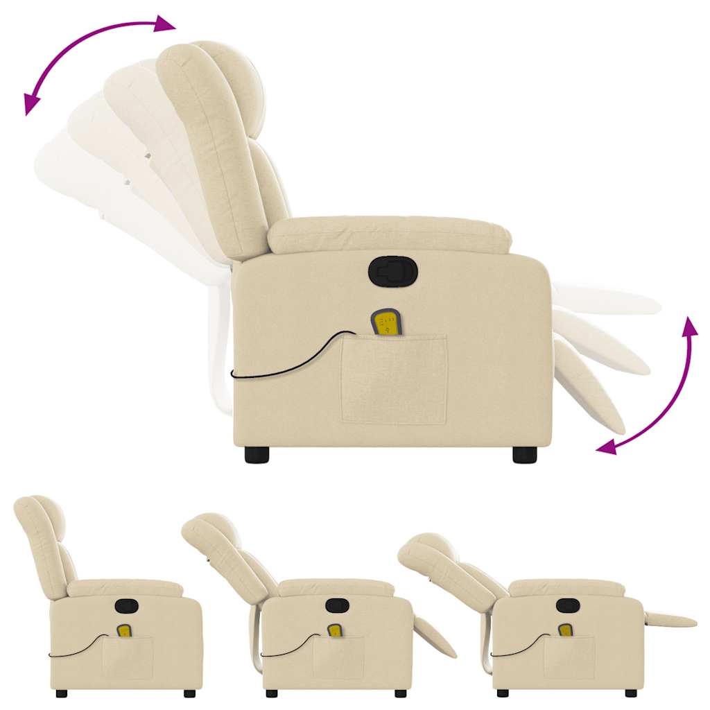 Massagesessel Creme Stoff
