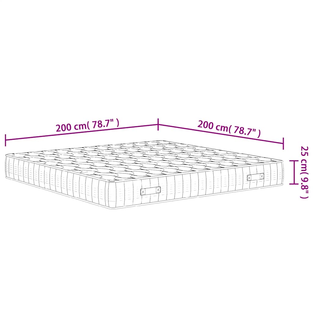 Matratze Taschenfederkern Mittelfest 200x200 cm