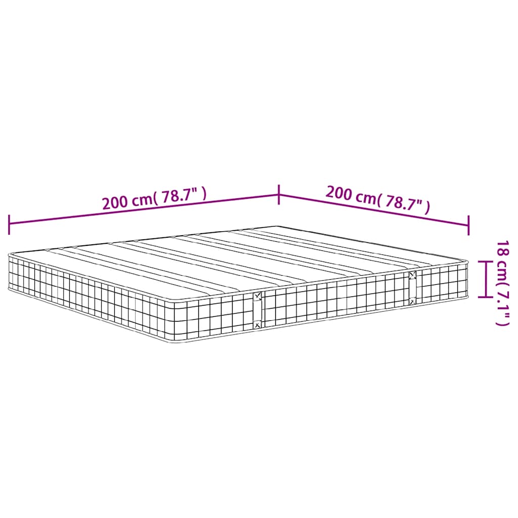 Matelas à ressorts Bonnell médium 200x200 cm