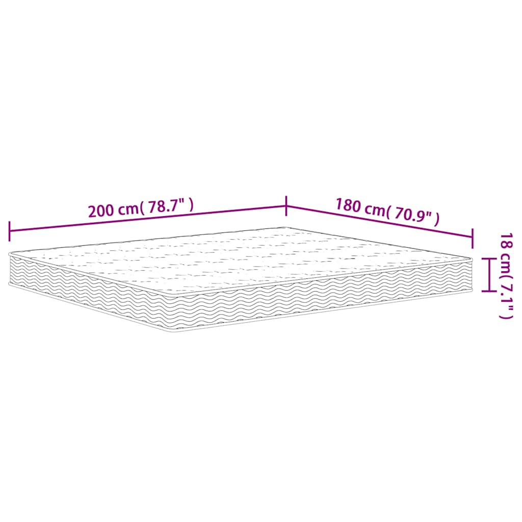 Matelas à ressorts Bonnell médium 180x200 cm