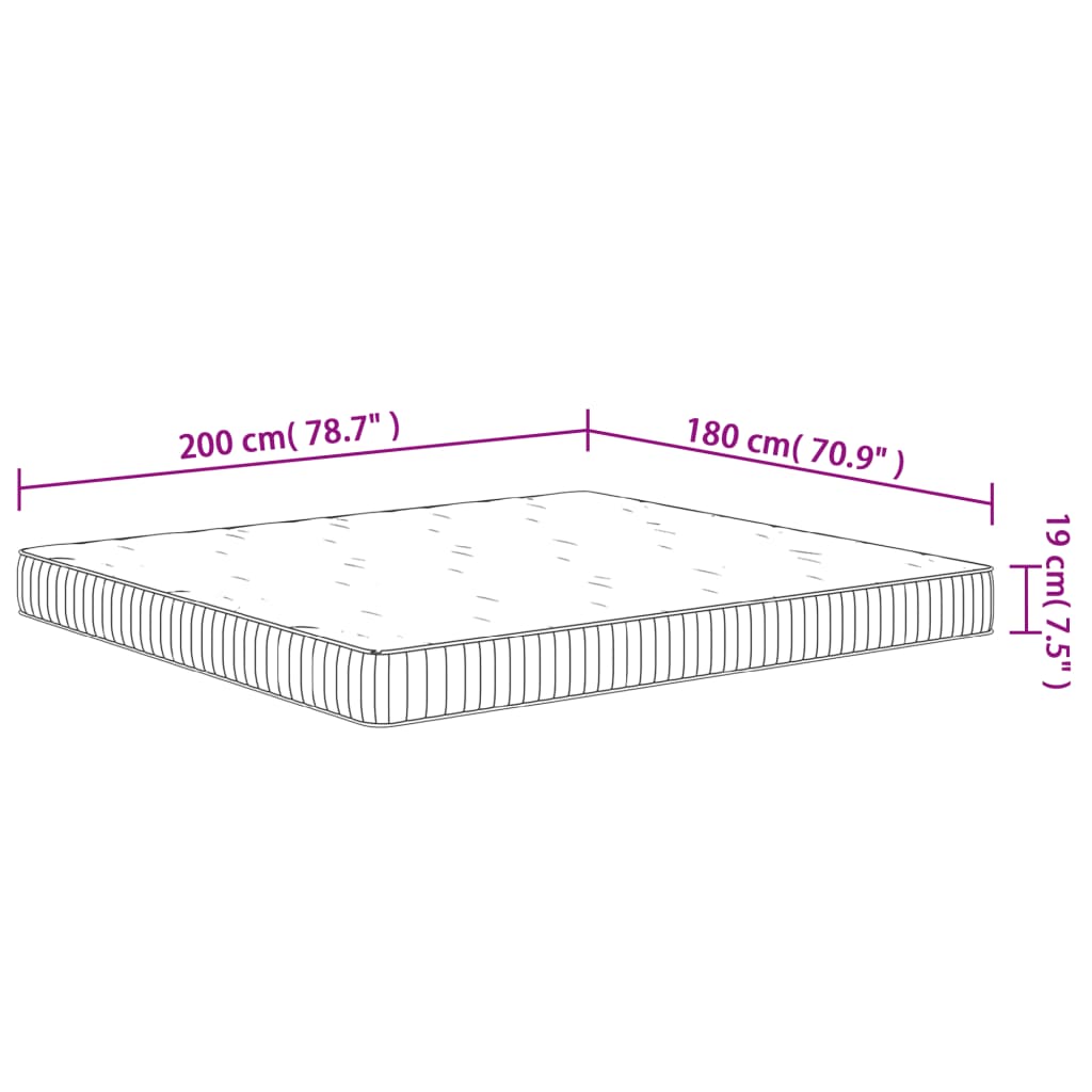 Matelas à ressorts ensachés moyen 180x200 cm