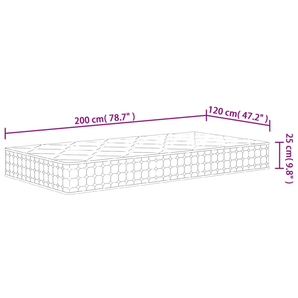 Matratze Taschenfederkern Mittelfest 120x200 cm