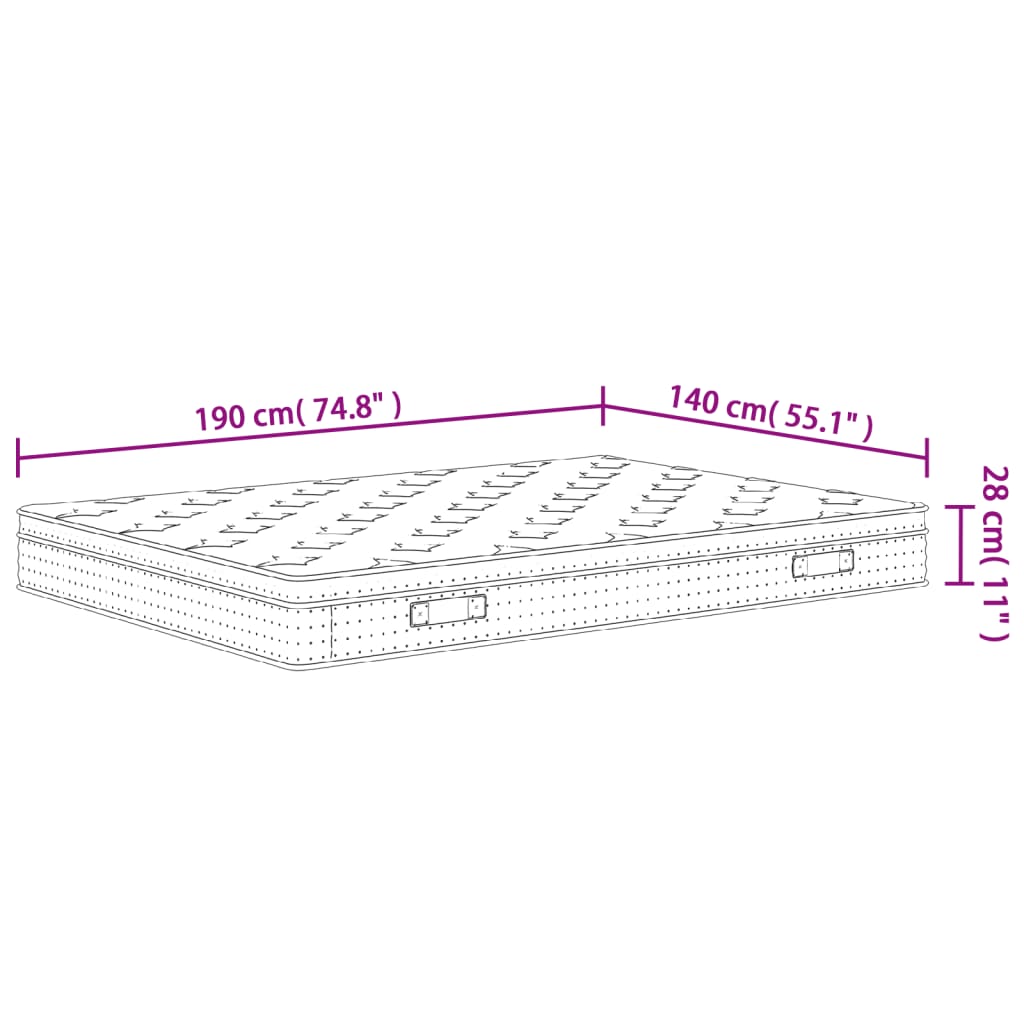 Matratze Taschenfederkern Mittel 140x190 cm