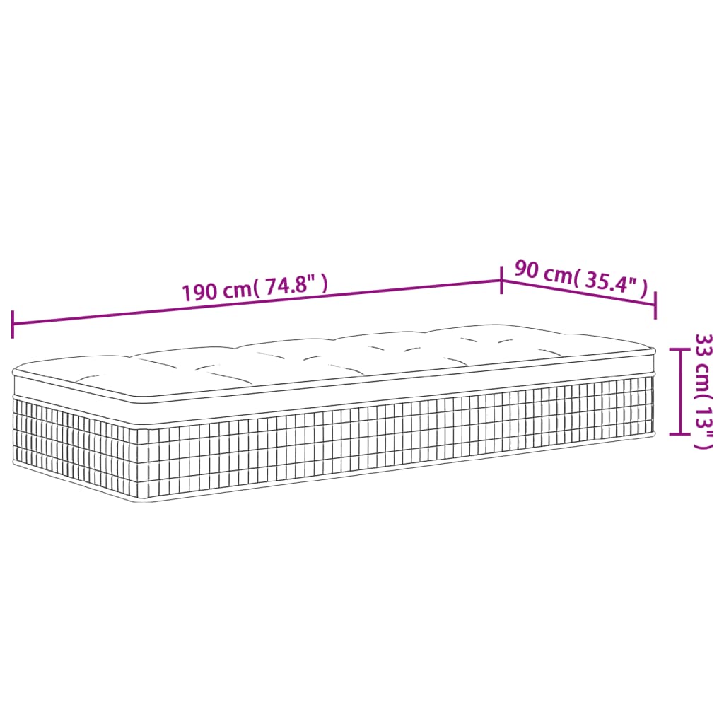 Matratze Taschenfederkern Medium Plus 90x190 cm