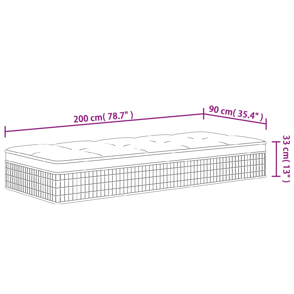 Matratze Taschenfederkern Medium Plus 90x200 cm