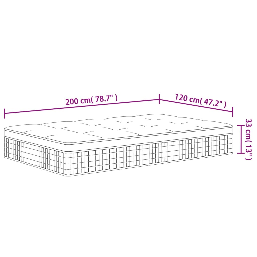 Matelas à ressorts ensachés Medium Plus 120x200 cm