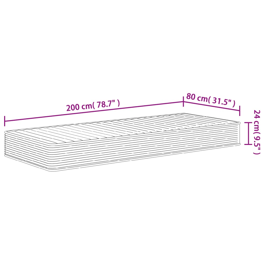 Matelas mousse mi-souple 80x200 cm