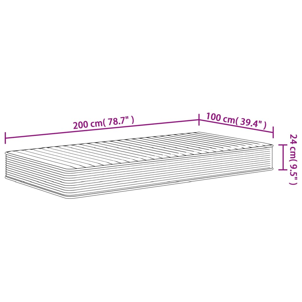 Matelas mousse mi-souple 100x200 cm