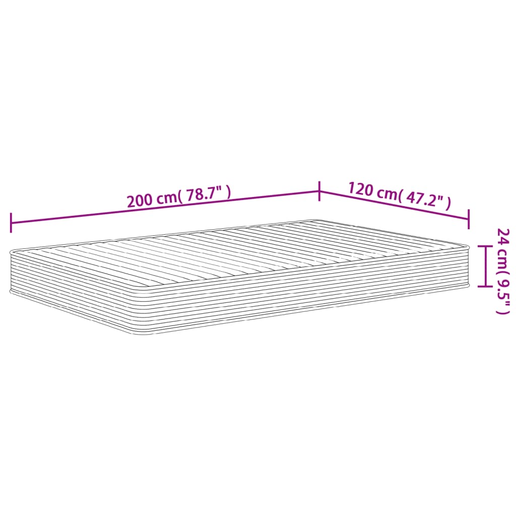 Matelas mousse mi-souple 120x200 cm