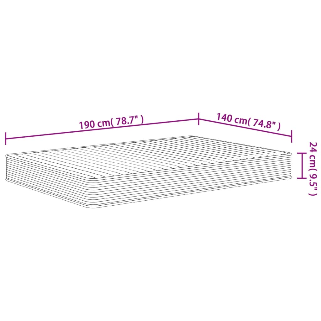 Matelas mousse mi-souple 140x190 cm