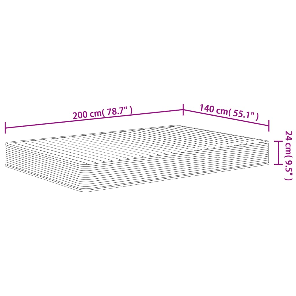 Matelas mousse mi-souple 140x200 cm