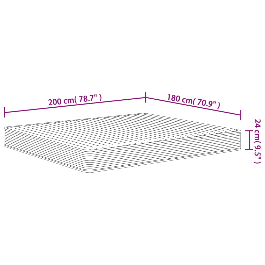 Matelas mousse mi-souple 180x200 cm