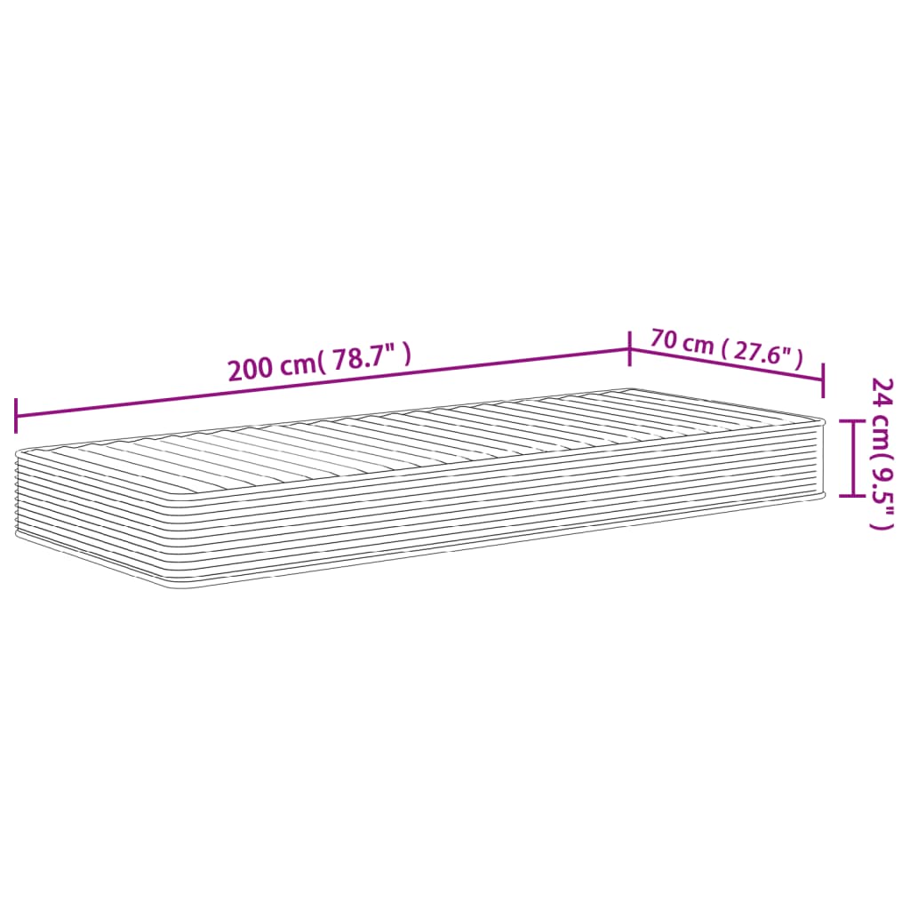Matelas mousse mi-souple 70x200 cm