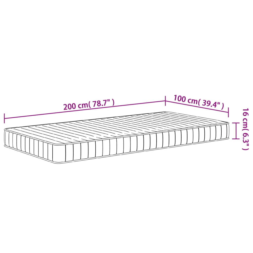 Matelas mousse mi-souple 100x200 cm