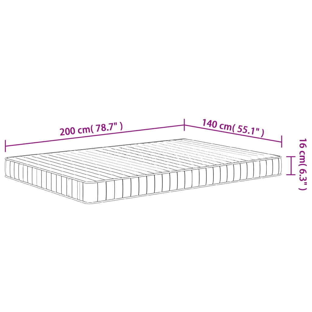 Matelas mousse mi-souple 140x200 cm
