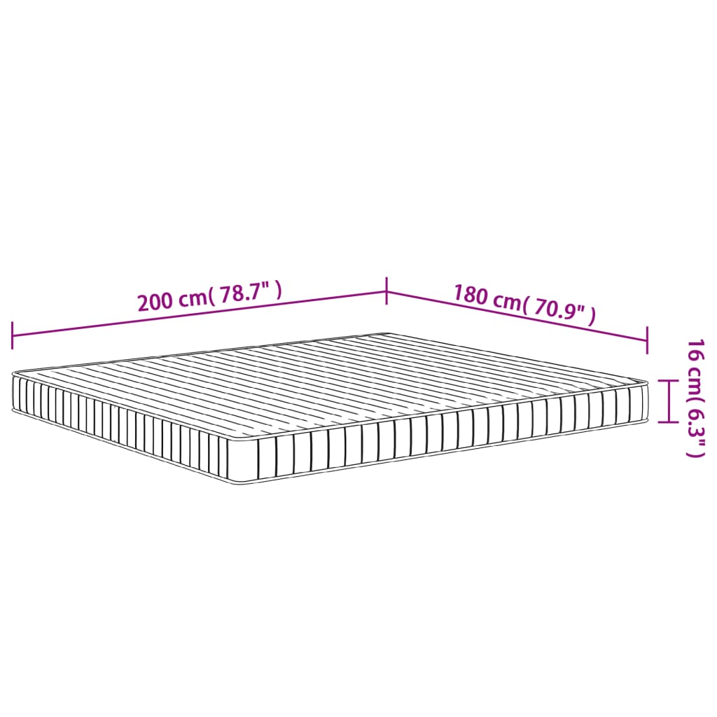 Matelas mousse mi-souple 180x200 cm