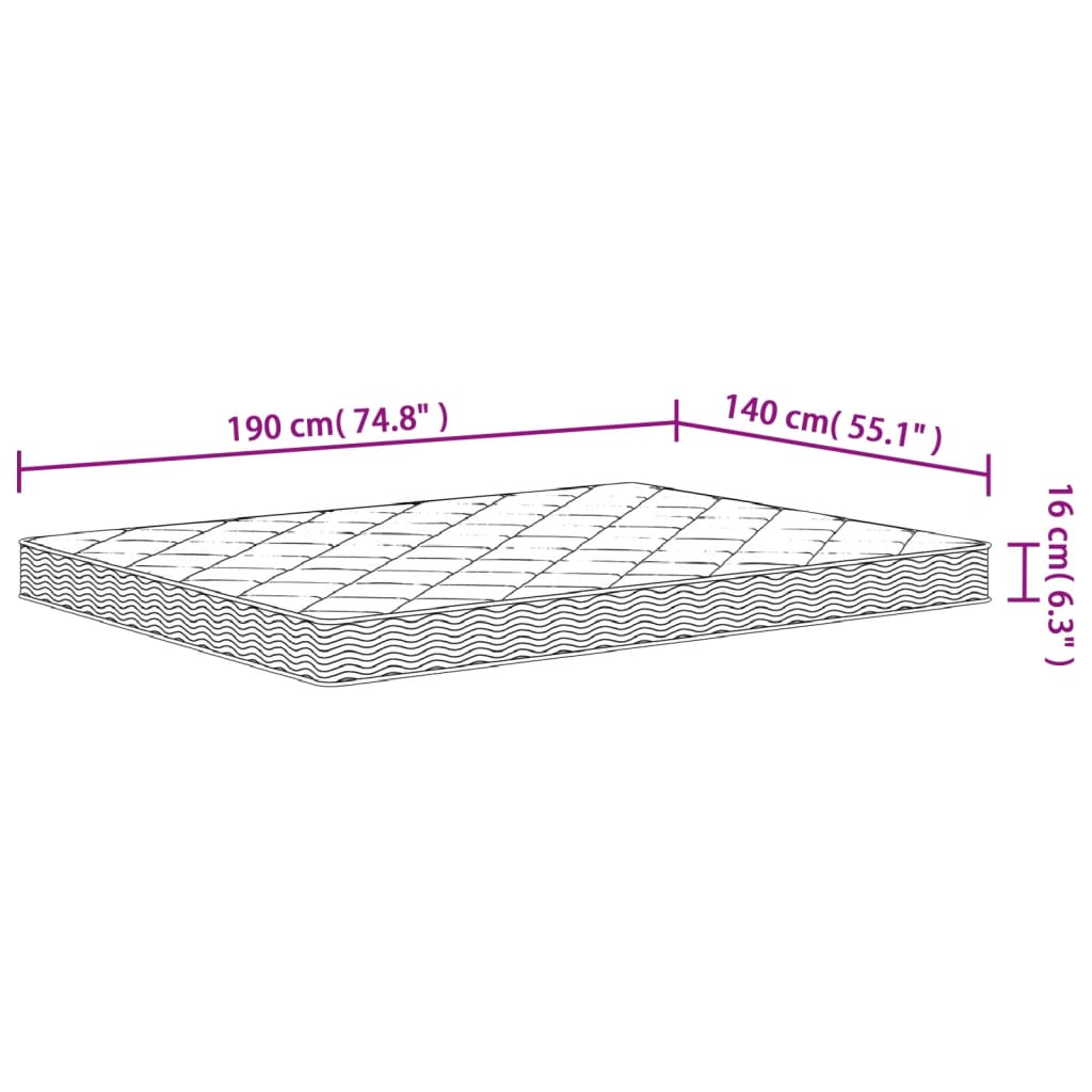 Matelas mousse mi-souple 140x190 cm