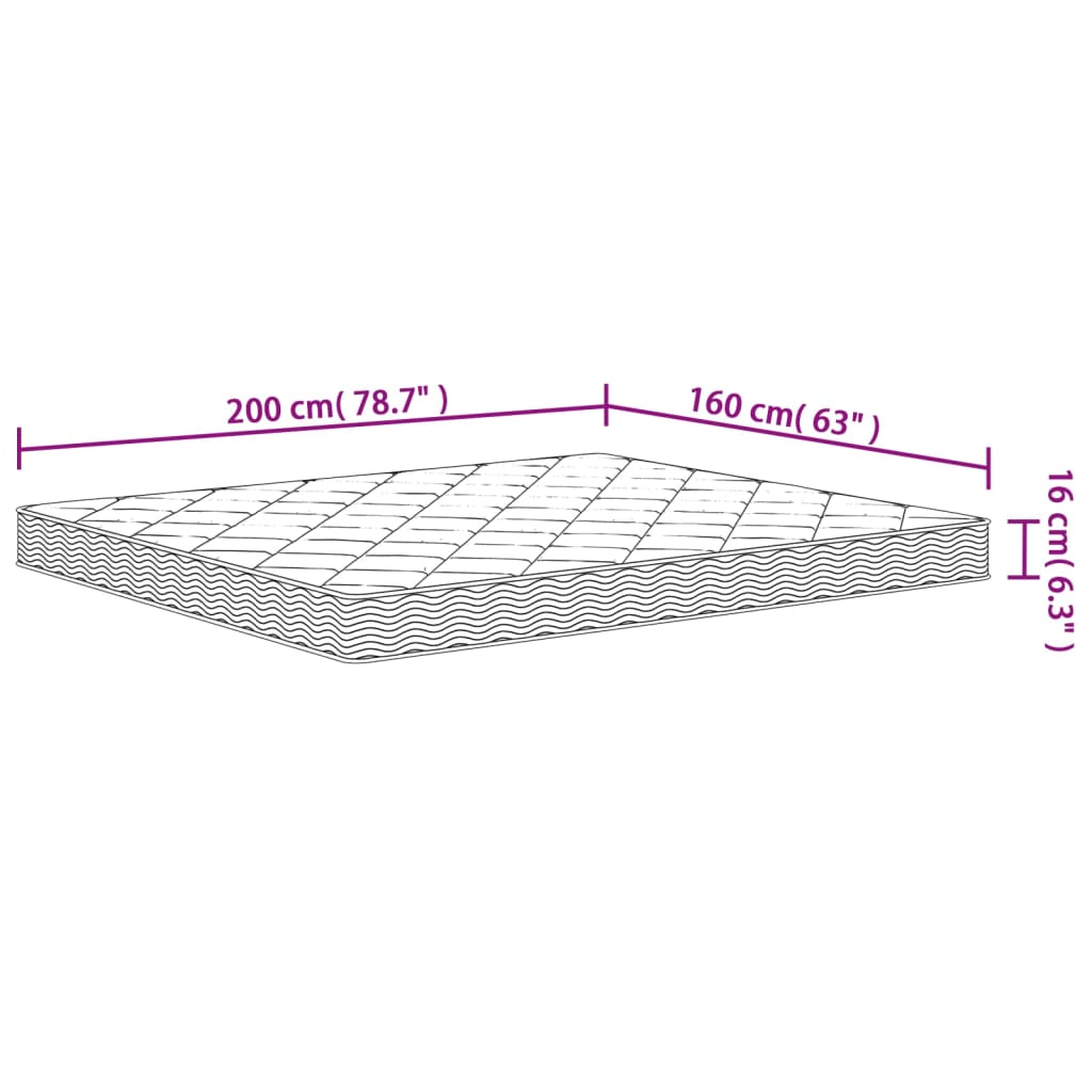 Matelas mousse mi-souple 160x200 cm