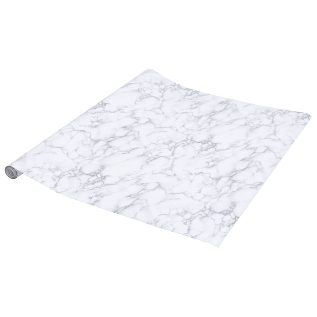 Möbelfolien Selbstklebend Marmorweiß 90x500 cm PVC