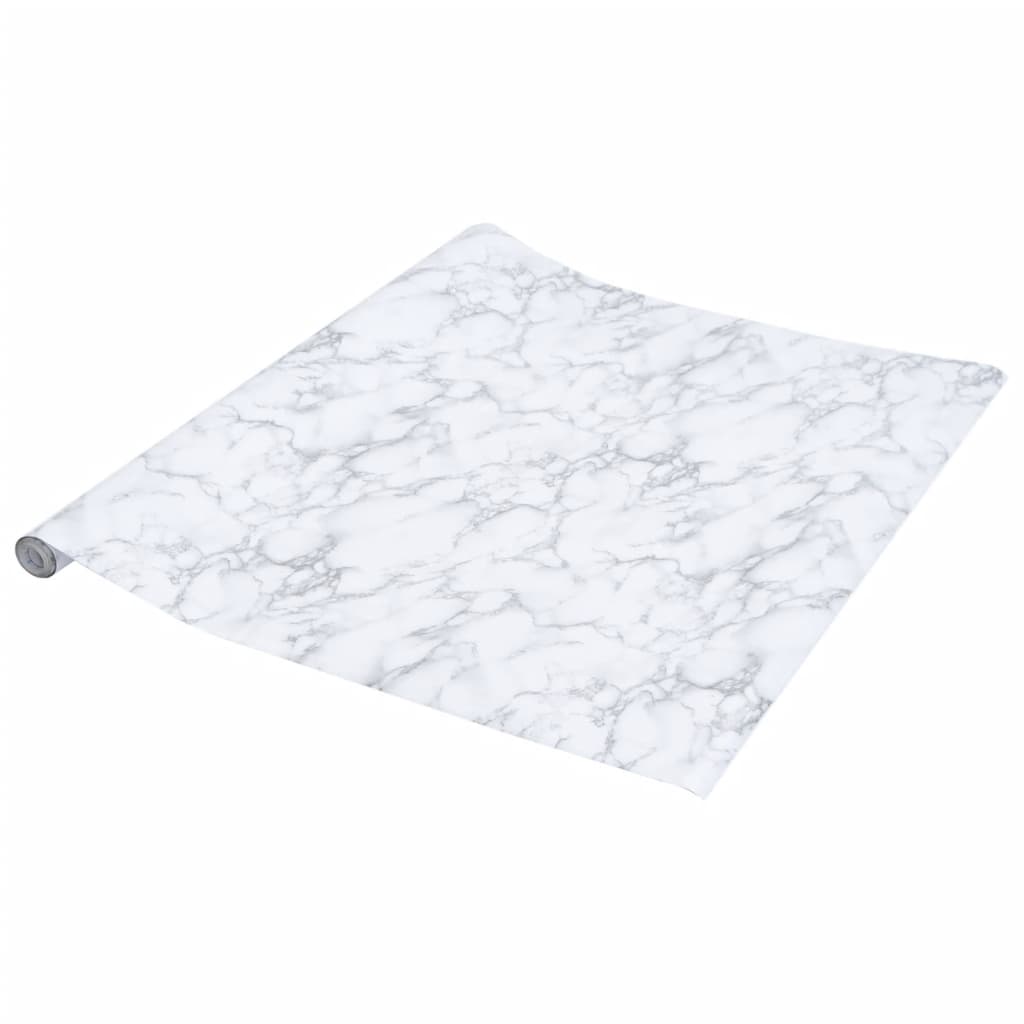Möbelfolien Selbstklebend Marmorweiß 90x500 cm PVC