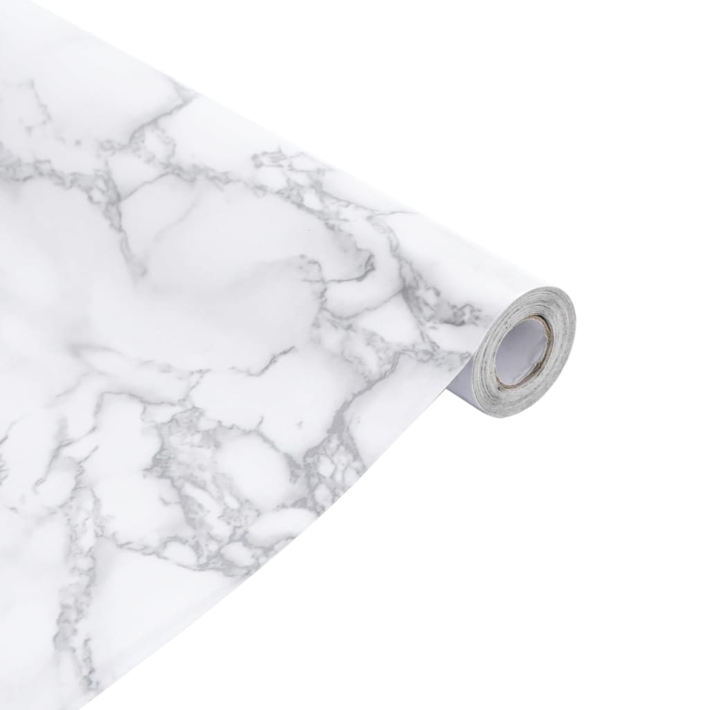 Möbelfolien Selbstklebend Marmorweiß 90x500 cm PVC