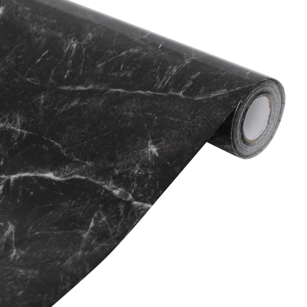 Möbelfolien Selbstklebend Marmorschwarz 90x500 cm PVC