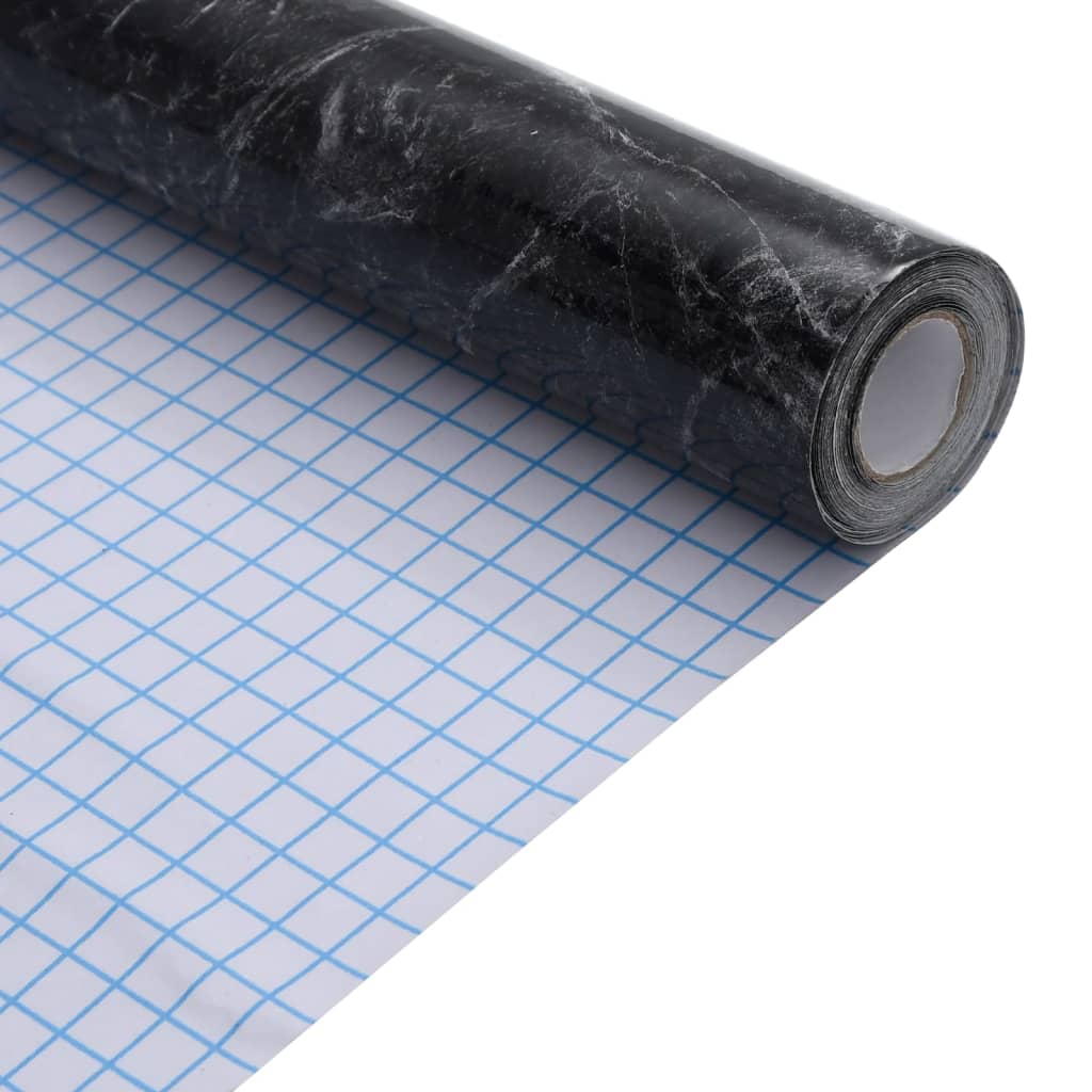 Möbelfolien Selbstklebend Marmorschwarz 90x500 cm PVC