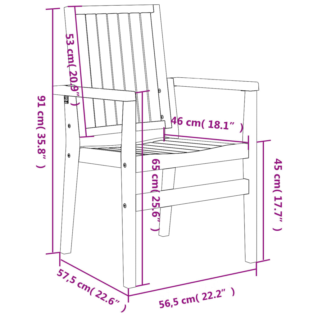 3-tlg. Garten-Essgruppe Massivholz Teak