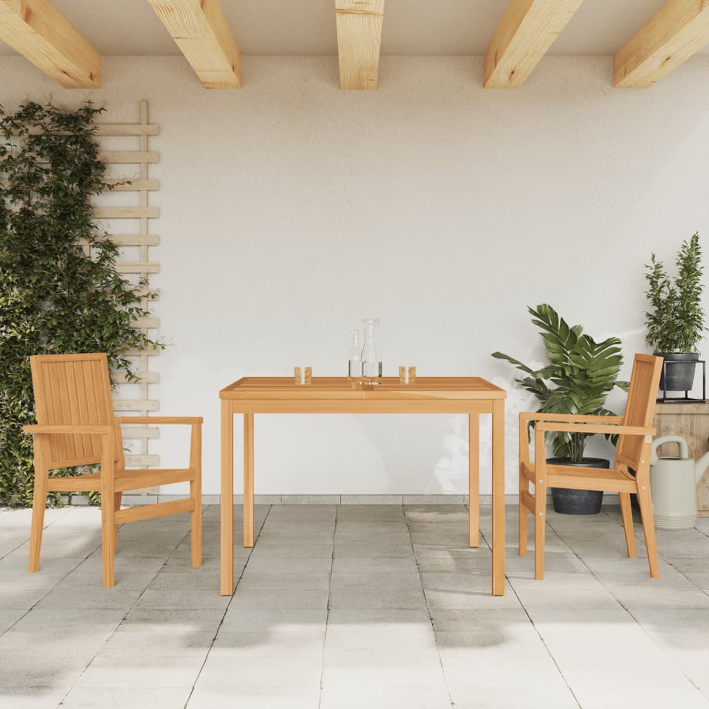 3-tlg. Garten-Essgruppe Massivholz Teak