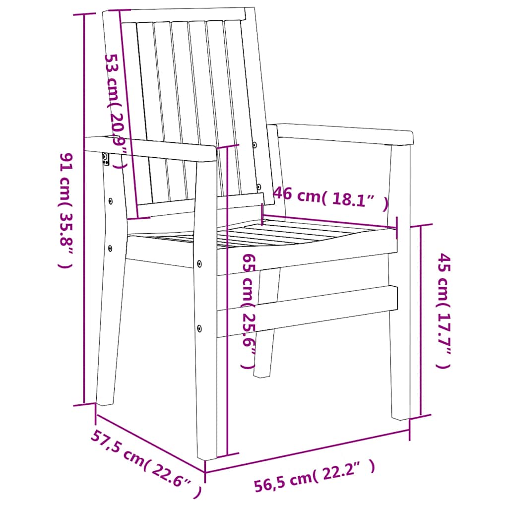 5-tlg. Garten-Essgruppe Massivholz Teak