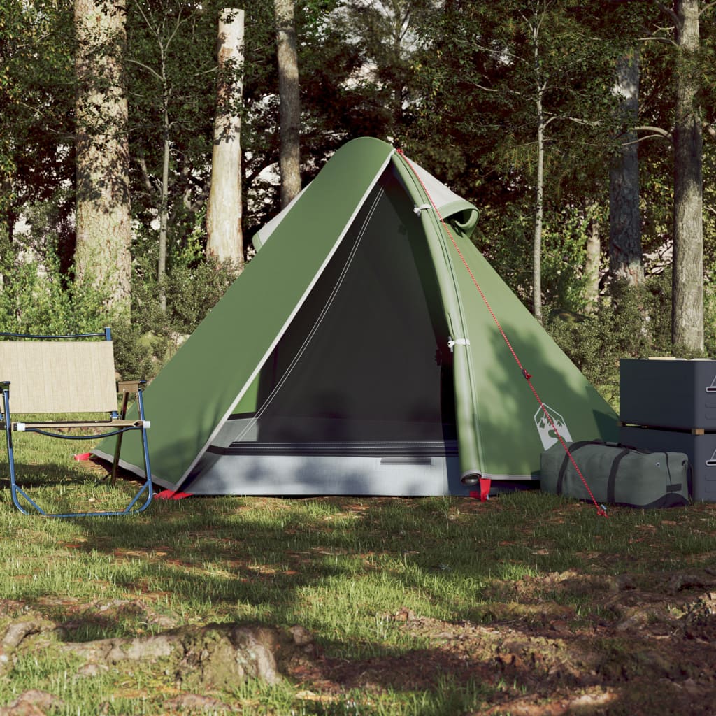 Tente de camping dôme 2 personnes verte imperméable