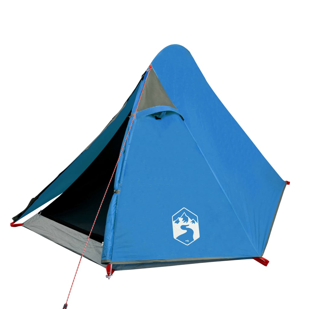 Tente de camping dôme 2 personnes bleue imperméable