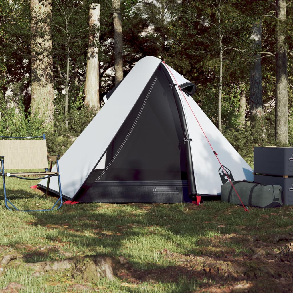 Tente de camping dôme 2 personnes blanc foncé imperméable