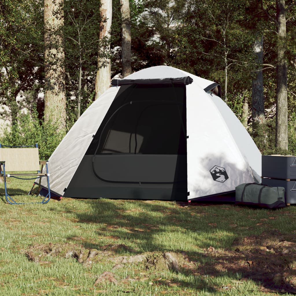 Tente de camping dôme 2 personnes blanc foncé imperméable