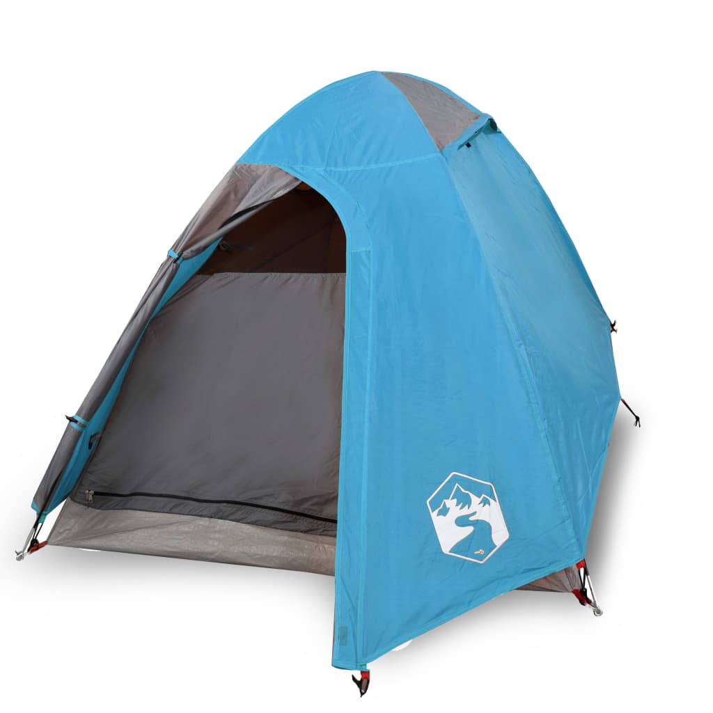 Tente de camping dôme 2 personnes bleue imperméable