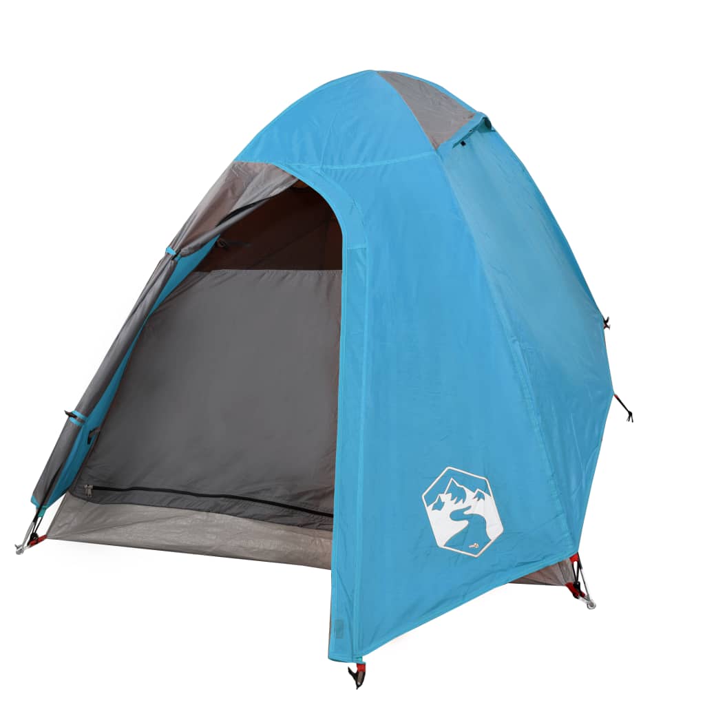 Tente de camping dôme 2 personnes bleue imperméable