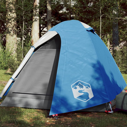 Tente de camping dôme 2 personnes bleue imperméable