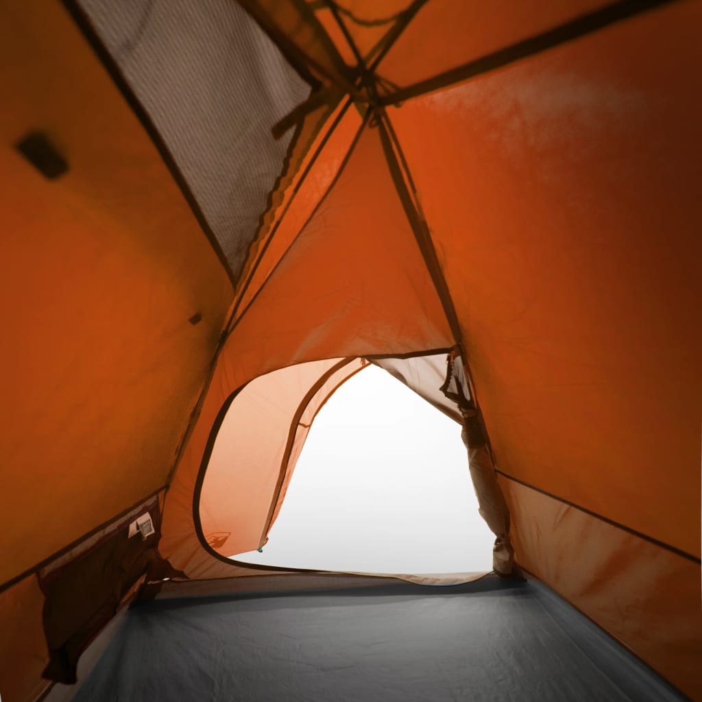 Tente de camping dôme 2 personnes orange étanche