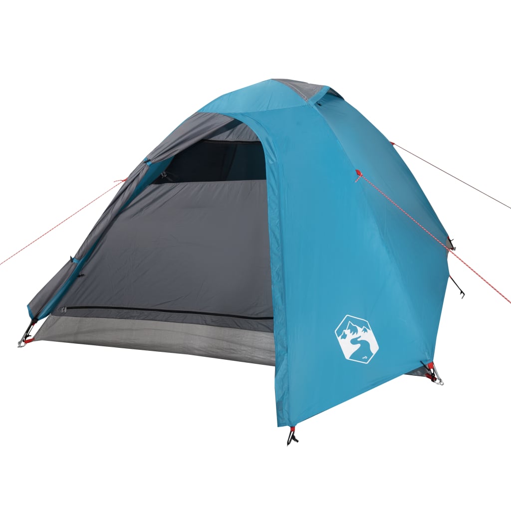 Tente de camping dôme 3 personnes bleue imperméable