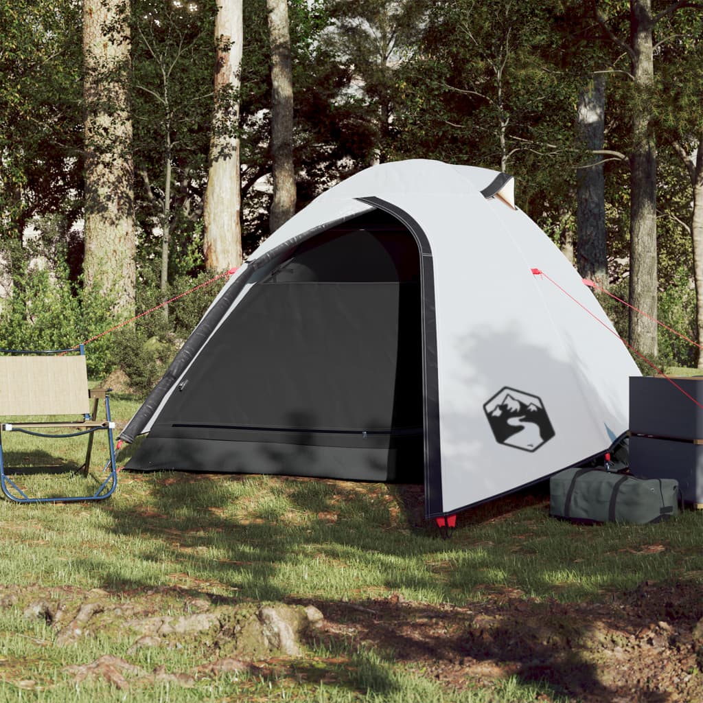 Tente de camping dôme 3 personnes blanc foncé imperméable