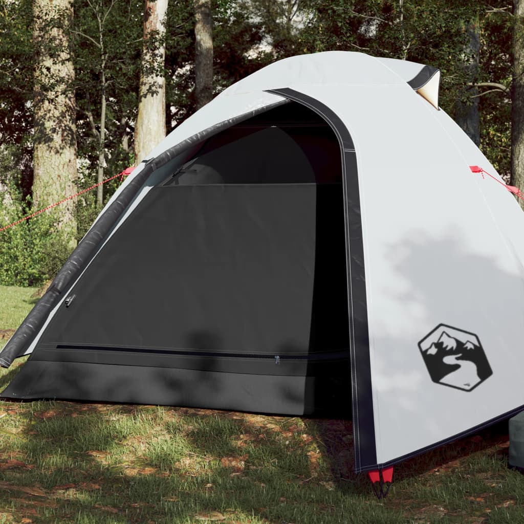 Tente de camping dôme 3 personnes blanc foncé imperméable